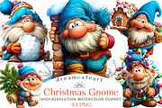 Funny Christmas Gnome Clipart Bundle, an Illustration by DreamCafeArt (Thumbnail 1 of 6)