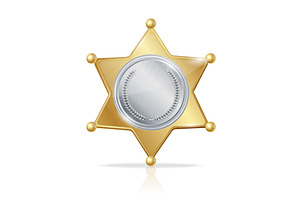 Vector Sheriff Badge Star Set