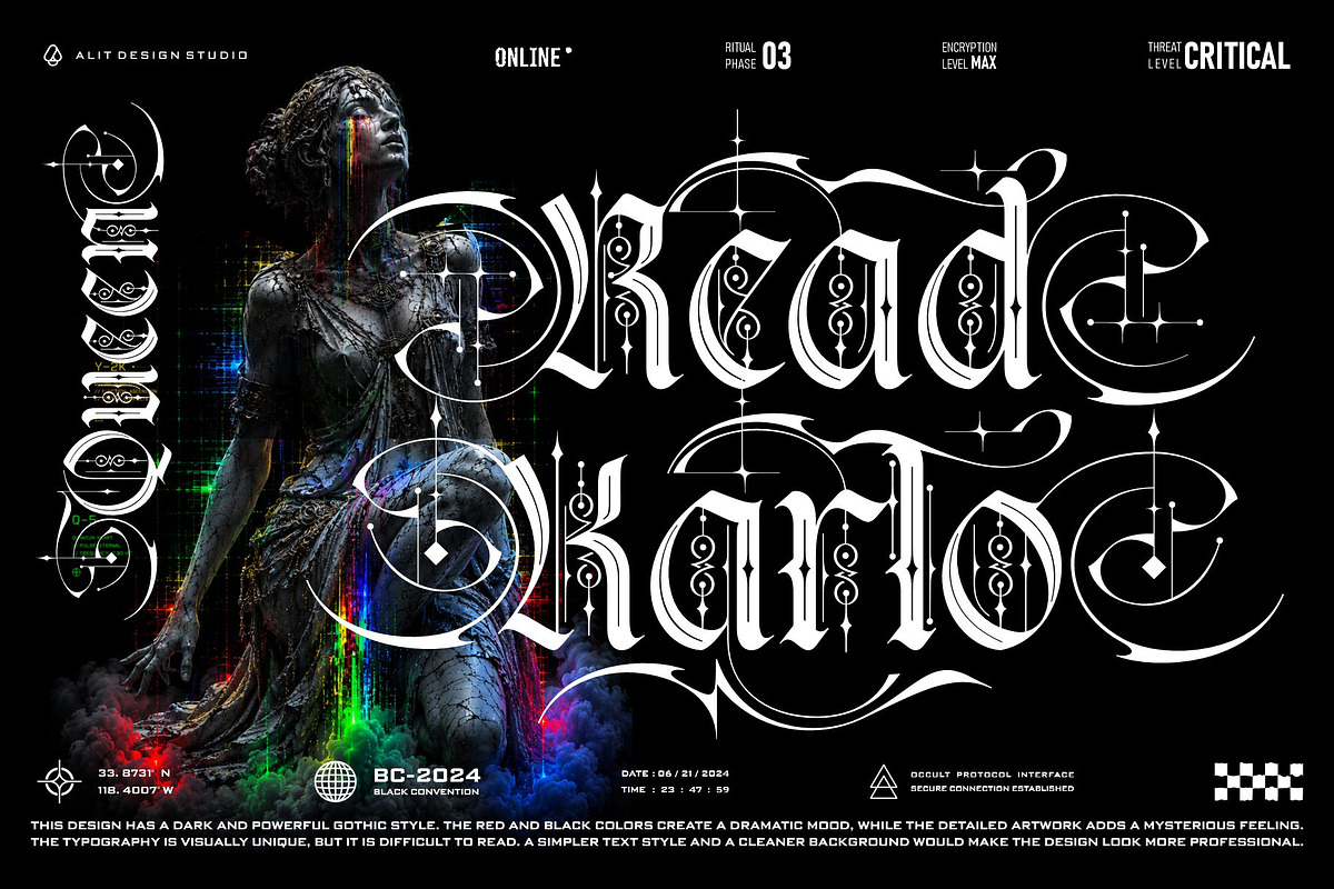 Kraken Gothic Typeface, a Blackletter Font by alit design (Photo 18 of 20)