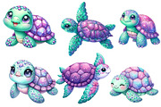 Beautiful Sea Turtles PNG Bundle, an Illustration by Designworld (Thumbnail 4 of 5)