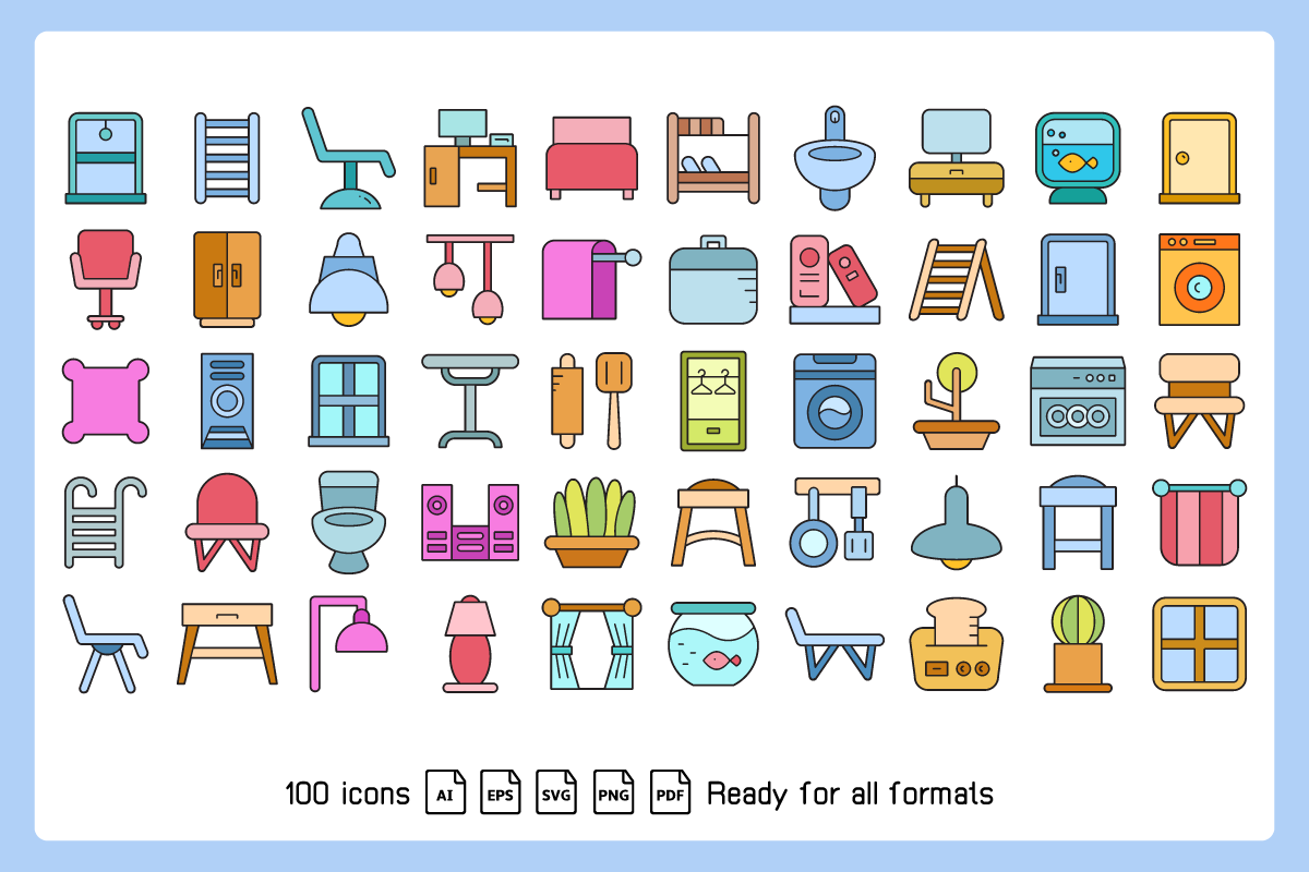 Furniture & Home Appliance Icons Set, an Icon by Designfour (Photo 2 of 6)