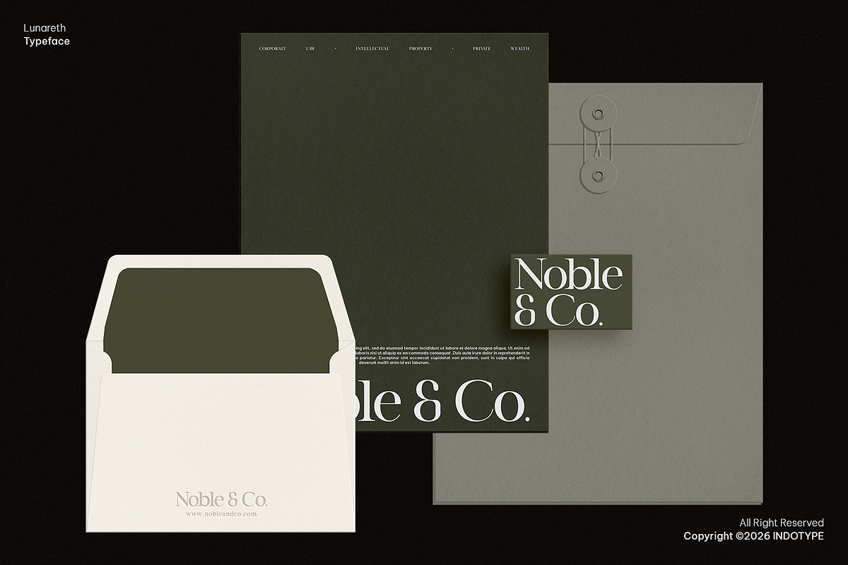 Lunareth - Minimalist Classic Serif, a Serif Font by Indotype Foundry (Photo 10 of 10)