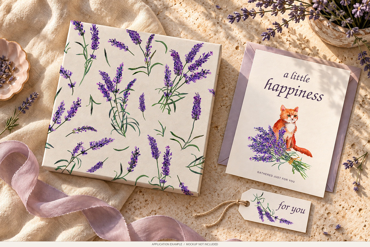 Watercolor Lavender Clipart Provence, a Decorative Illustration by Where summer is (Photo 10 of 13)