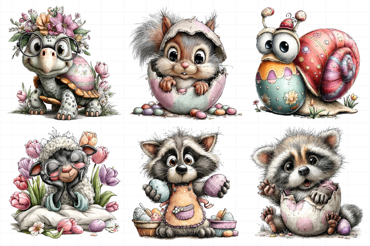 Quirky Easter Animals Clipart, an Illustration by Daily.Designs (Photo 5 of 7)