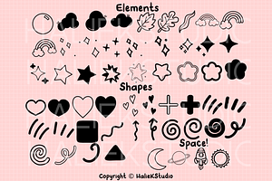 Kawaii Elements Procreate Stamps