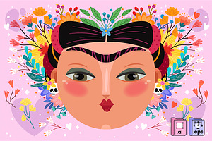 Frida Kahlo Portrait, a Person Illustration by MISS CHATZ