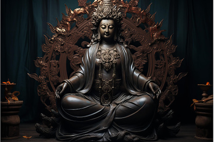 Serene Buddha statue nature, a Nature Photo by Ylivdesign