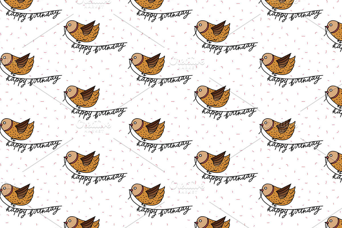 Patterns with cartoon birdies, a Pattern Graphic by Lyolya Profitrolya (Photo 4 of 7)