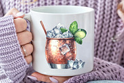Moscow Mule Cocktail Watercolor Clip, an Illustration by Rose Art (Thumbnail 6 of 8)