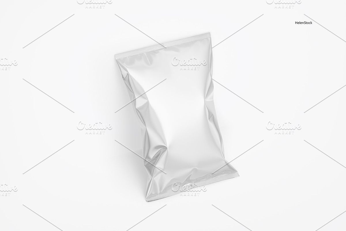 Tilted Glossy Snack Package Mockup, a Packaging Mockup by HelenStock (Photo 7 of 8)