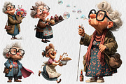 Quirky Grandma Clipart, an Illustration by Rose Art (Thumbnail 3 of 6)
