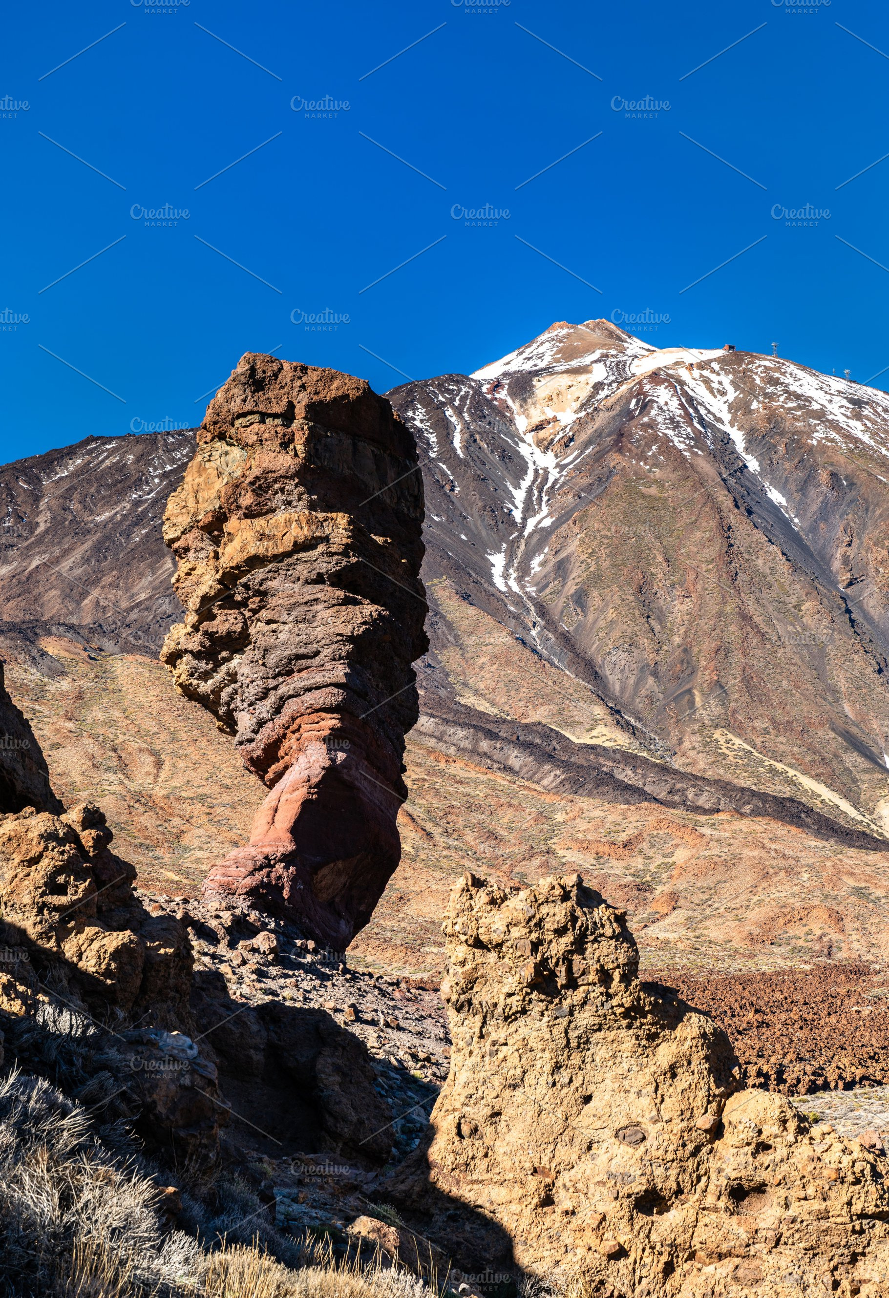Roque Cinchado rock formation and Mount Teide in Tenerife Spain, a Nature Photo by Leonid Andronov