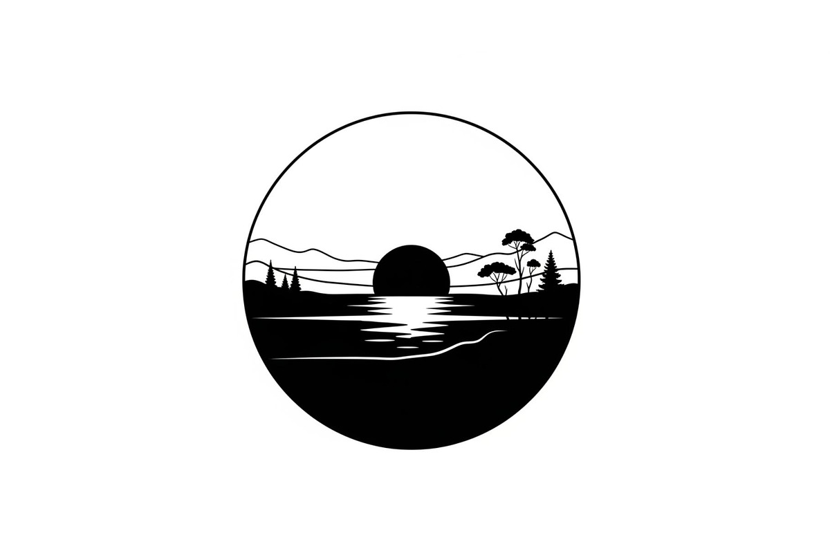 Circular Nature Landscape Silhouette, an Illustration by yasushie (Photo 46 of 51)