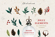 JOLLY Christmas Illustration Clipart, a Decorative Illustration by WalaPalette (Thumbnail 3 of 5)