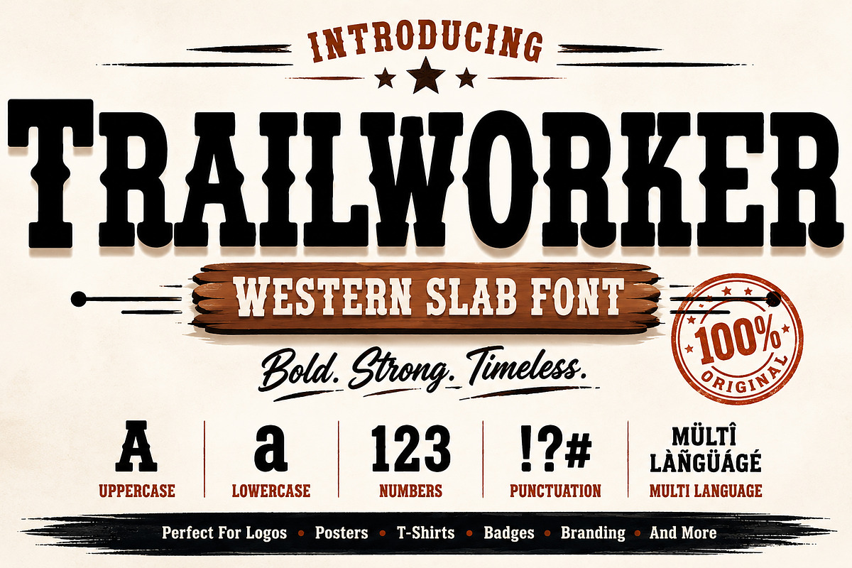 Trailworker, a Slab Serif Font by Wow Magic (Photo 1 of 8)