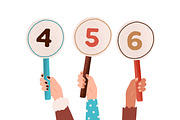 Hands with score cards set, a Person Illustration by Good Studio (Thumbnail 5 of 5)