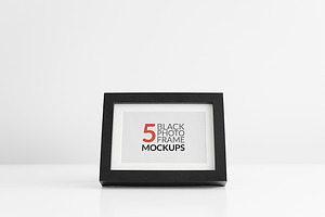 5 Black Photo Frame Mockups