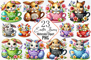 Easter bunny clipart bundle, Easter, an Illustration by RobertsArt