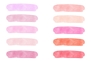 100 Watercolor Brush Strokes