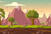 2D Nature Mountain Game Background, a Decorative Illustration by Vowx Studios (Thumbnail 3 of 3)