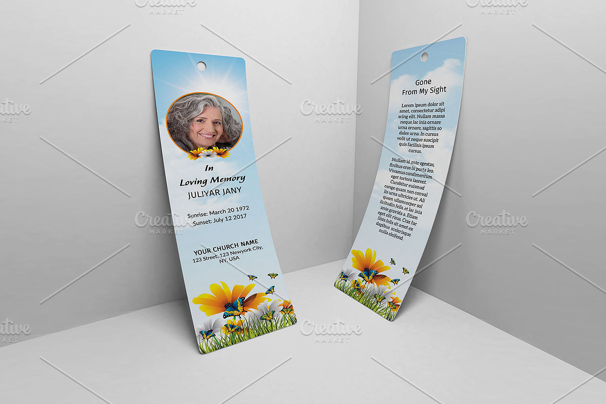 Funeral Bookmark Template V01, a Card Template by Template Shop (Photo 4 of 5)