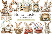 Boho Easter Clipart, an Illustration by DreamArtGraphic (Thumbnail 1 of 4)