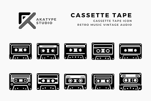 Cassette Tape Icon Vector, an Icon by Akatype Studio