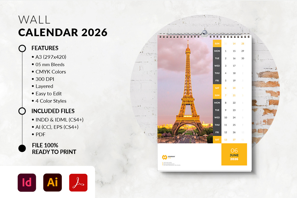 A3 Calendar 2026 Printable preview 2