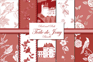 Red Toile De Jouy Patterns