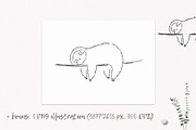 Cute sleeping sloth illustration, an Animal Illustration by Leksart (Thumbnail 4 of 5)