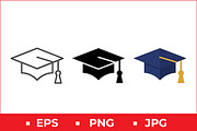 Graduation Hat Vector Icon Pack, a Solid Icon by Artonix (Thumbnail 1 of 2)