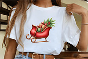 Christmas Santa Claus Sleigh Clipart, an Illustration by CrexoraLab (Thumbnail 4 of 5)