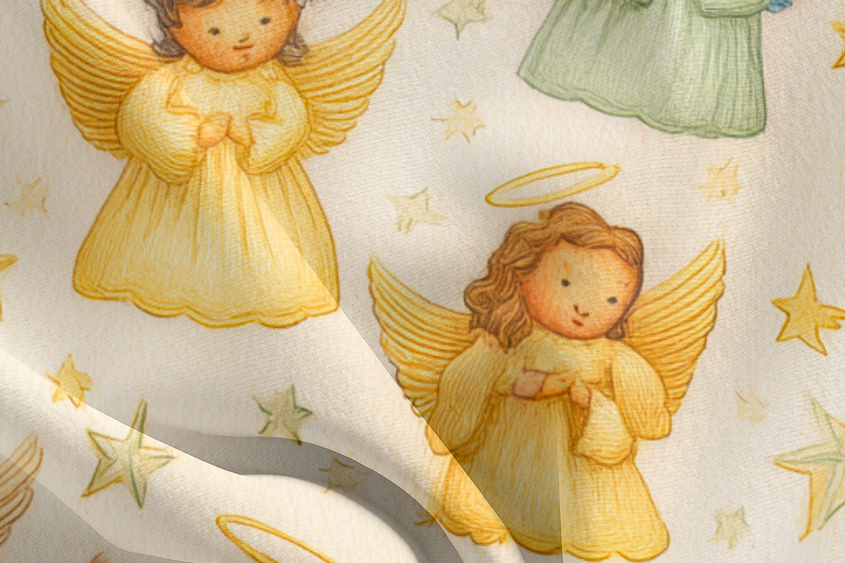 Seamless Angel Christmas Pattern, an Illustration by Pati Charm Studio (Photo 7 of 7)