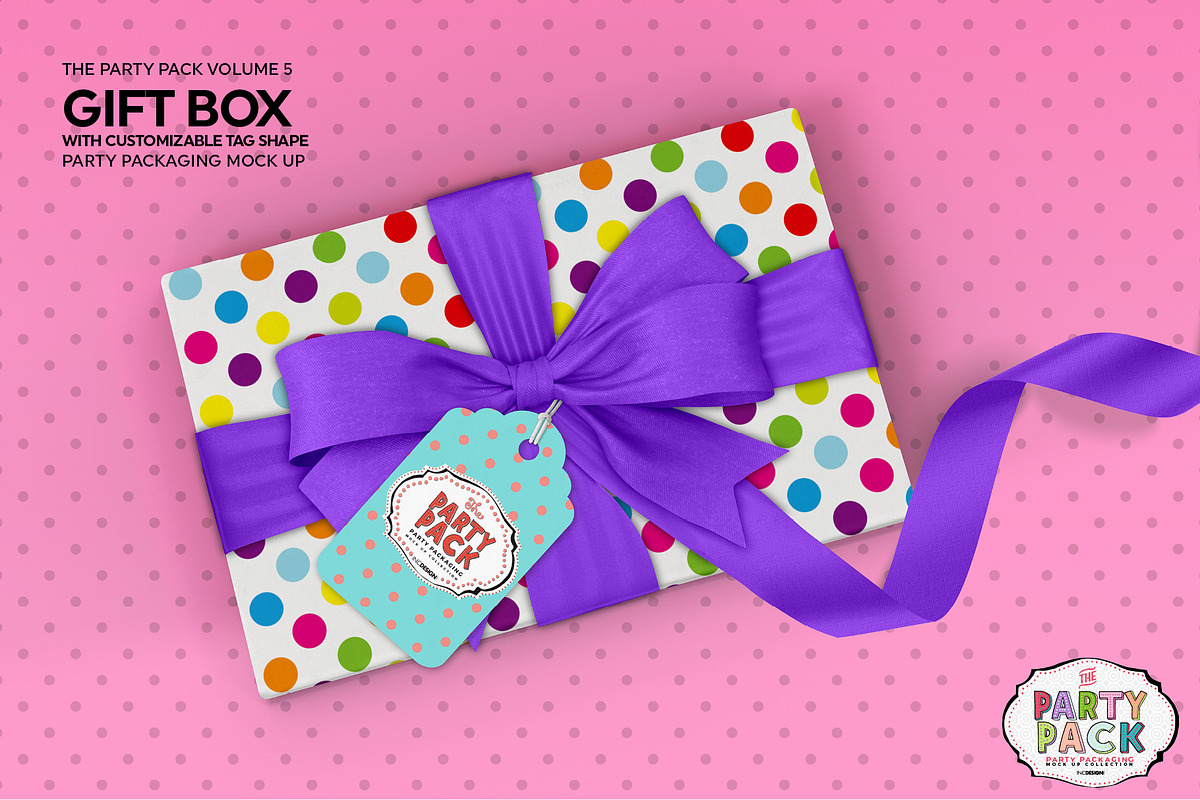 Gift Box Packaging Mockup, a Product Mockup by INCDesign (Photo 4 of 7)