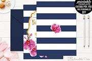 Orchid Navy Bridal Shower Invitation, an Invitation Template by Blush Roses Print (Thumbnail 2 of 2)