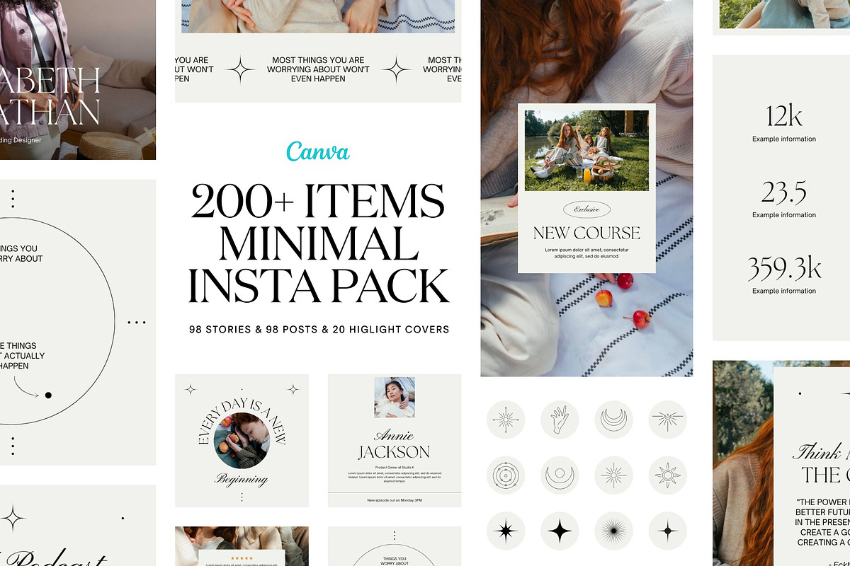 Minimalist Instagram Bundle CANVA, a Social Media Template by Studio K (Photo 1 of 10)