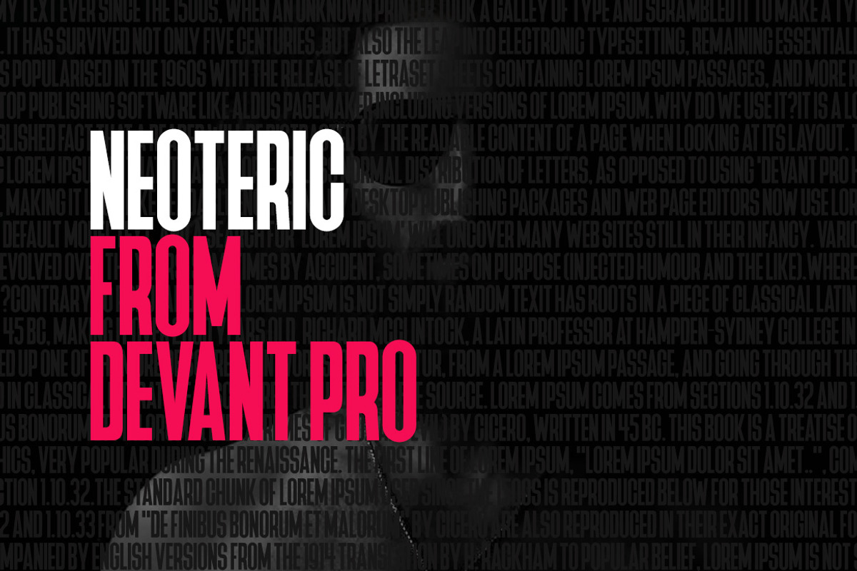 Devant Neoteric Pro Modern Font, a Sans Serif Font by Webhance Studio (Photo 1 of 6)