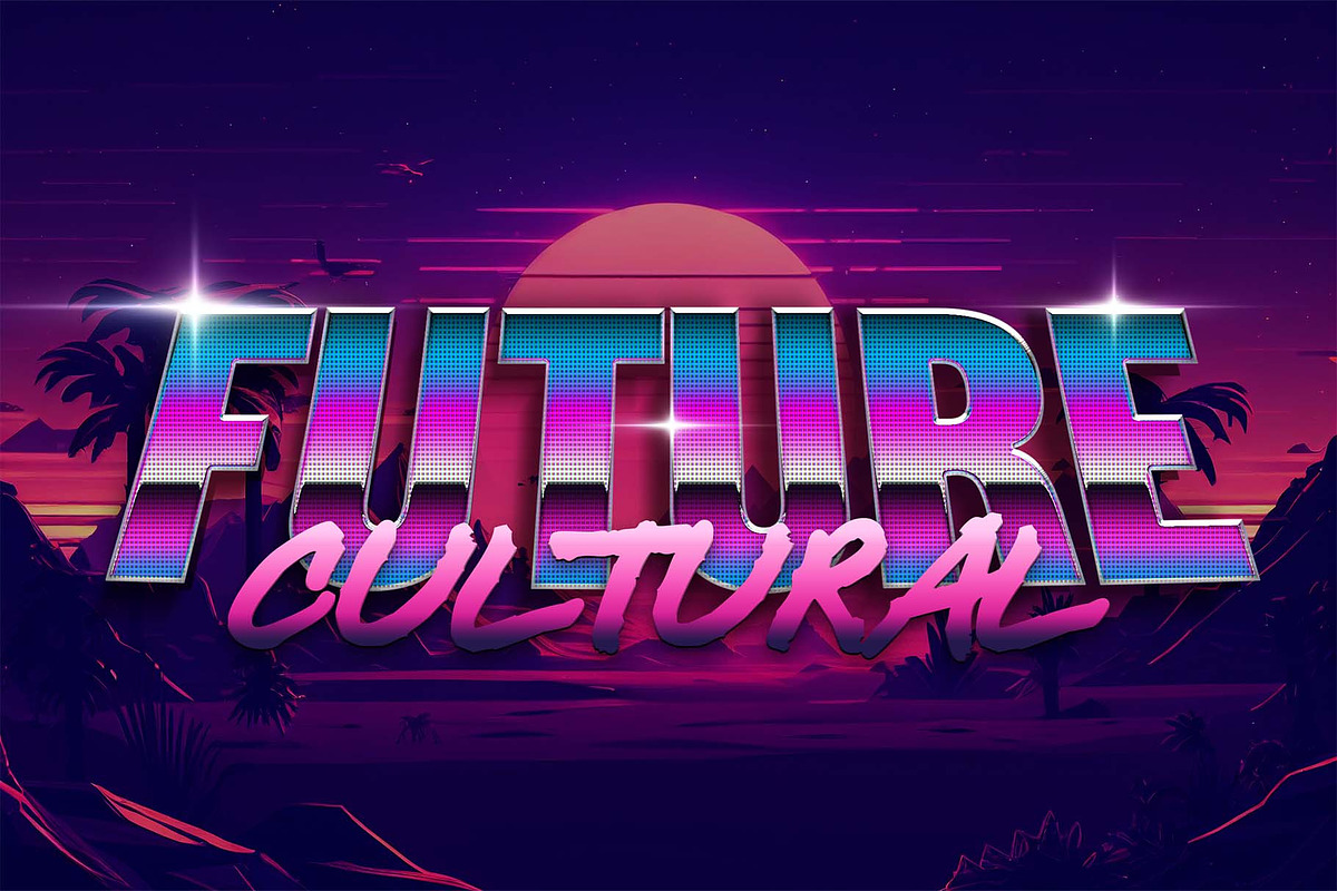 Neon Retro Text Effect Pack, a Layer Style Add-On by Sixtysix Labs (Photo 9 of 9)