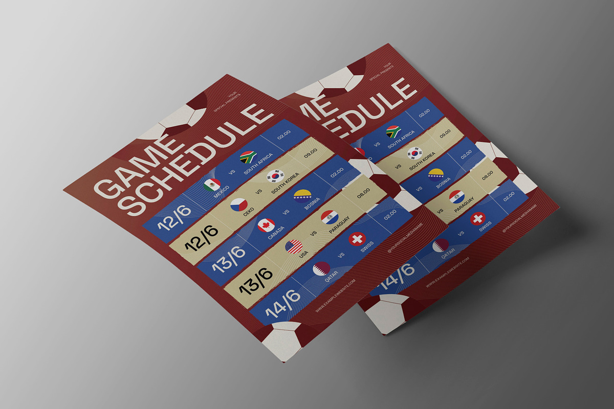 World Cup Match Schedule Flyer, a Flyer Template by Neermana (Photo 2 of 4)