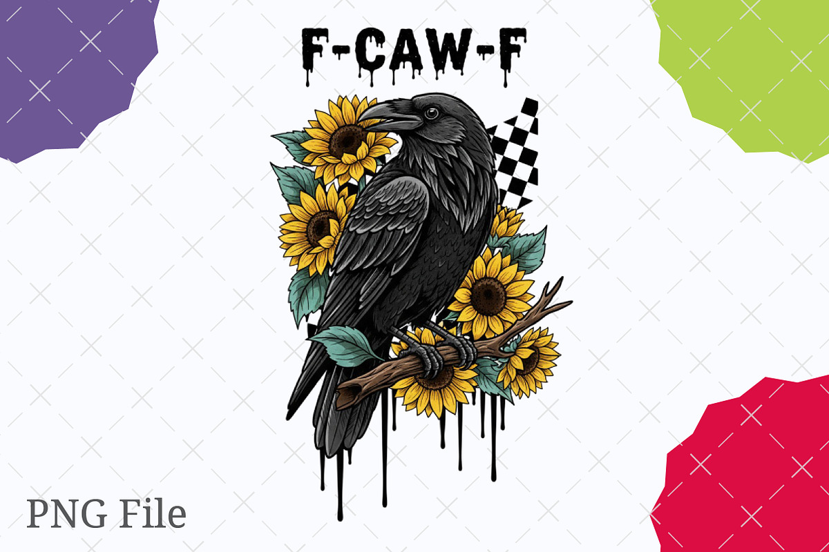 Crow Raven PNG, F-CAW-F Funny Hallow, an Illustration by designcity5 (Photo 1 of 8)