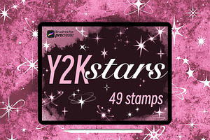 49 procreate Y2K Star Stamp Sparkles, a Brush Add-On by laura.design