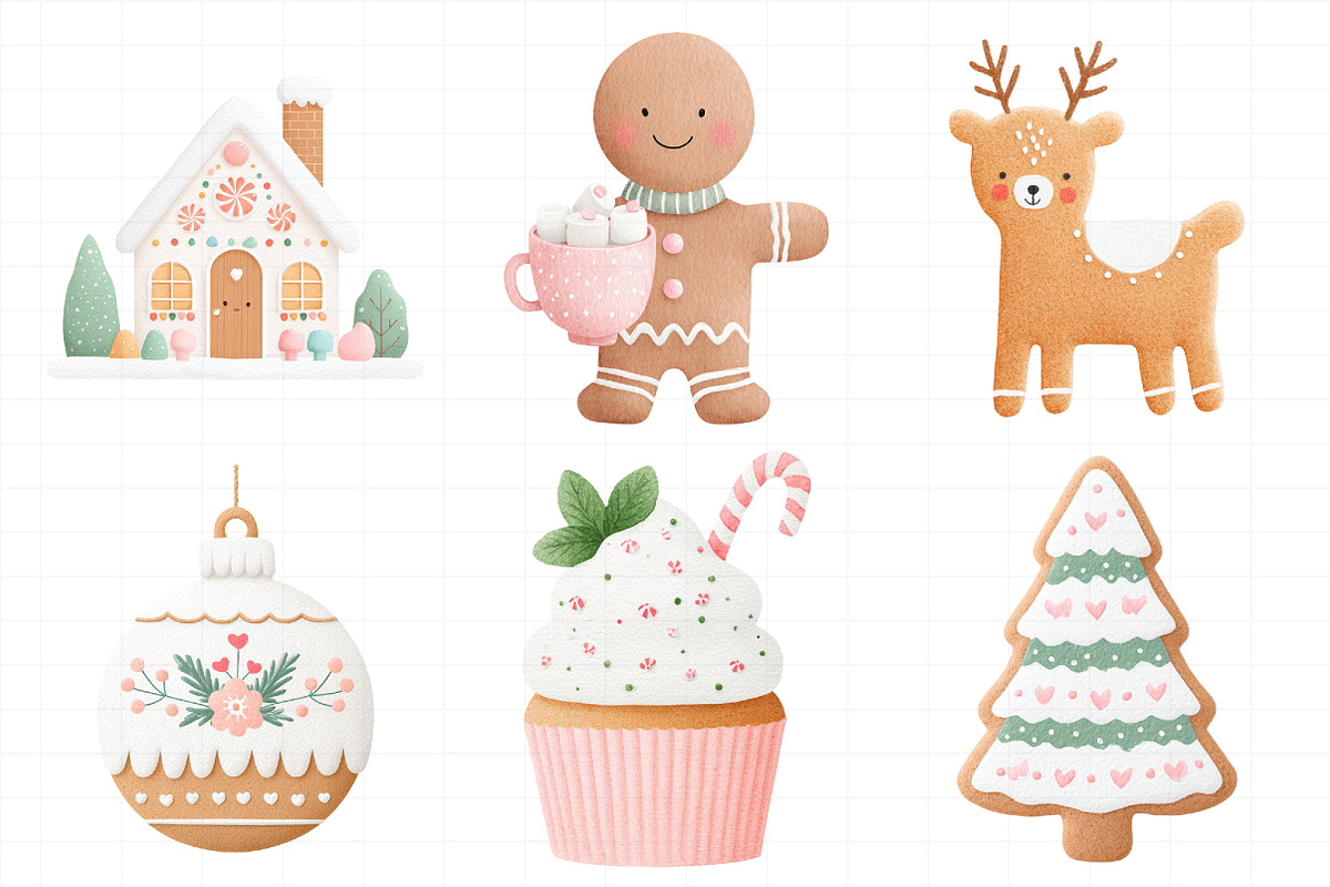 Christmas Gingerbread Png Clip Art, an Illustration by Daily.Designs (Photo 3 of 5)
