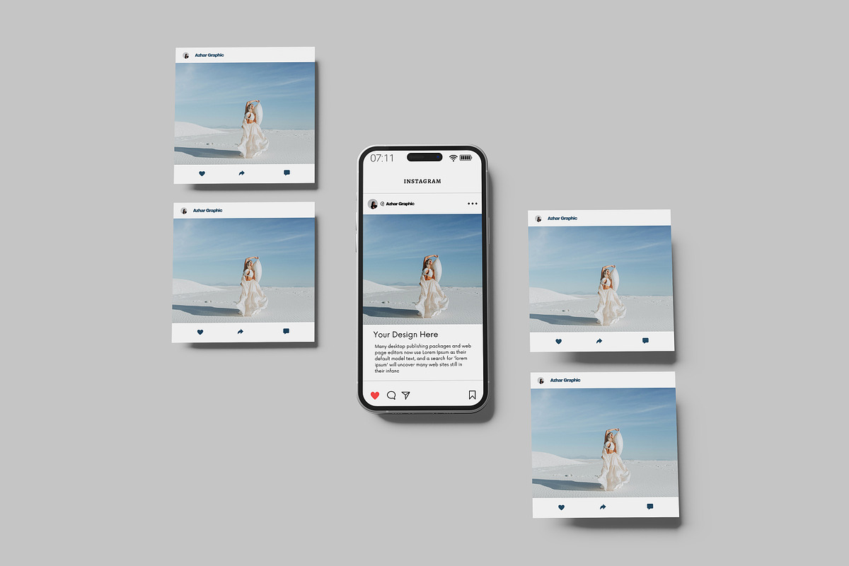 INSTAGRAM POST MOCKUP, a Print Template by NyakBiett (Photo 3 of 5)