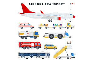 Aircraft and vehicles of the airport
