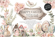 Watercolor Happy Easter Collection, a Decorative Illustration by Evgeniia (Thumbnail 1 of 17)