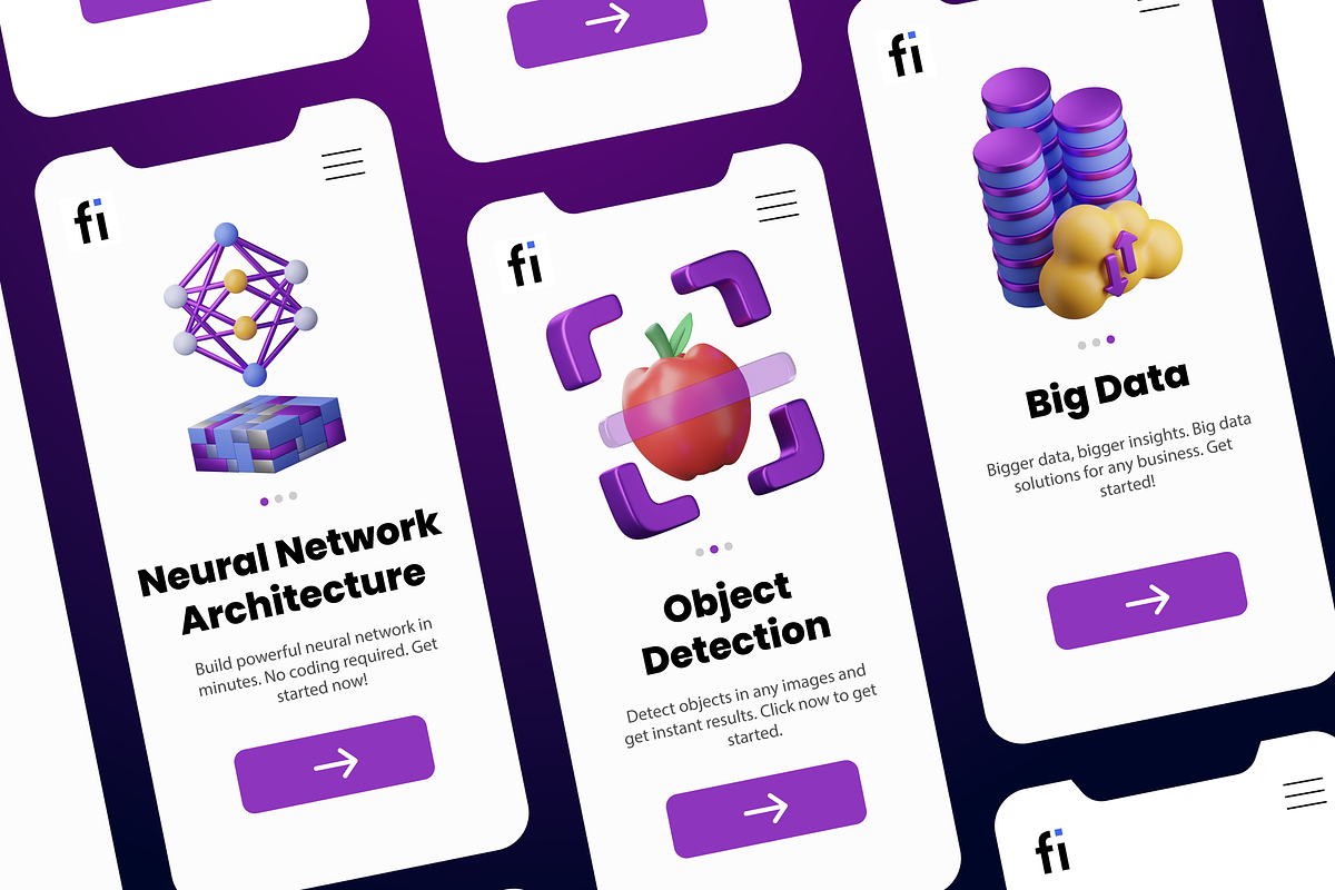 3D Artificial Intelligences Icons, an Object 3D Model by Flat Icons