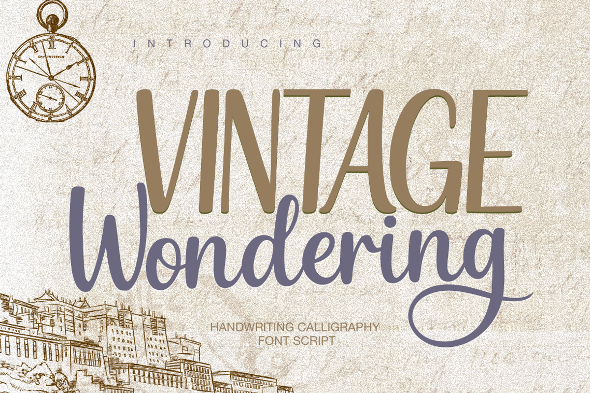 Vintage Wondering, a Handwritten Font by cocodesign (Photo 1 of 7)