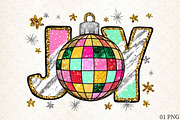 Joy Colorful Glitter Christmas Png, an Illustration by Libby Wishes (Thumbnail 1 of 6)