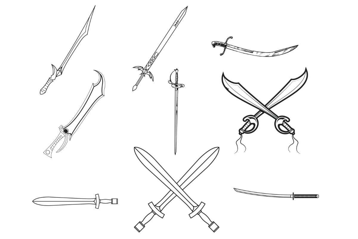 Swords Set 1 Procreate Brush Stamps, a Brush Add-On by Disasterology Ink (Photo 5 of 10)