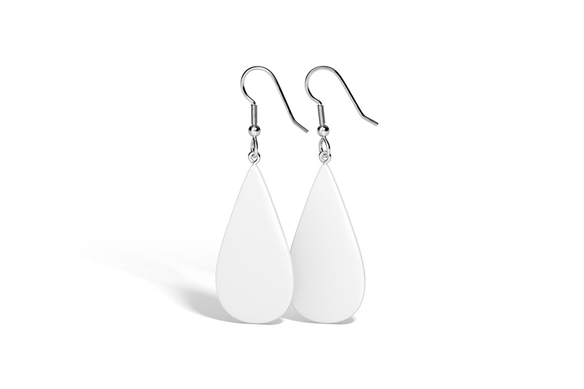 White Drop Earring Jewelry 3D Model, an Object 3D Model by rebrandy (Photo 1 of 9)